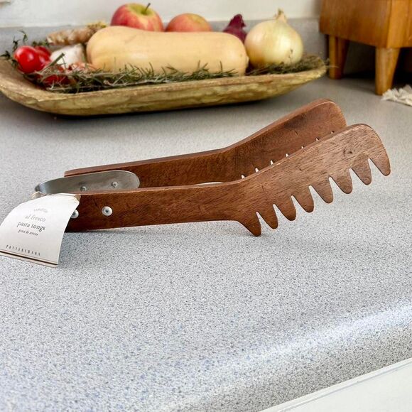 Pottery Barn Other - Pottery Barn Tabletop Al Fresco Pasta Tongs - Wood / Wooden